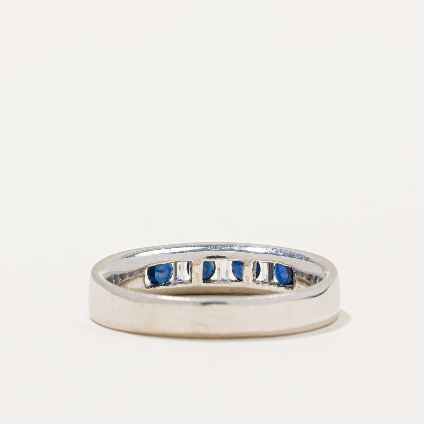 Channel Set Sapphire & Diamond Ring | 0.40ctw, 0.10ctw | SZ 7.5 |