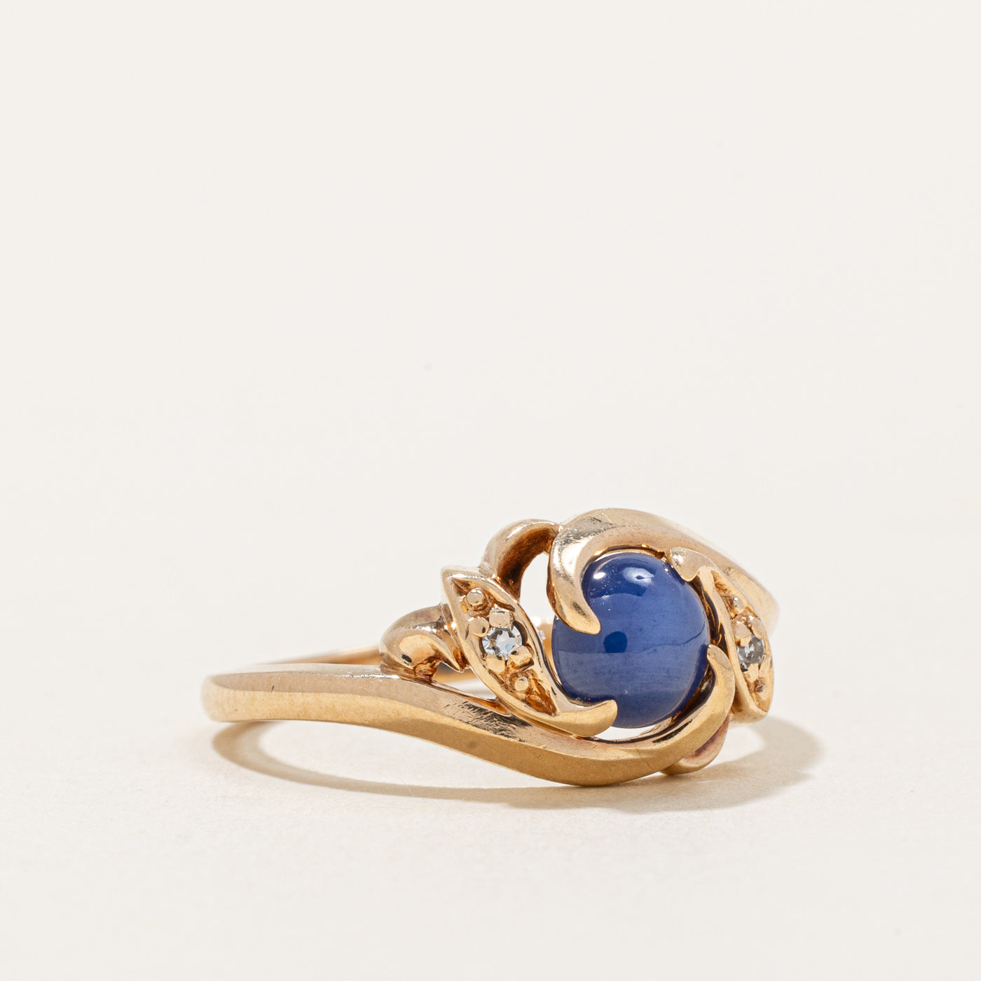 Synthetic Star Sapphire & Natural Diamond Ring | 0.85ct, 0.02ctw | SZ 6 |