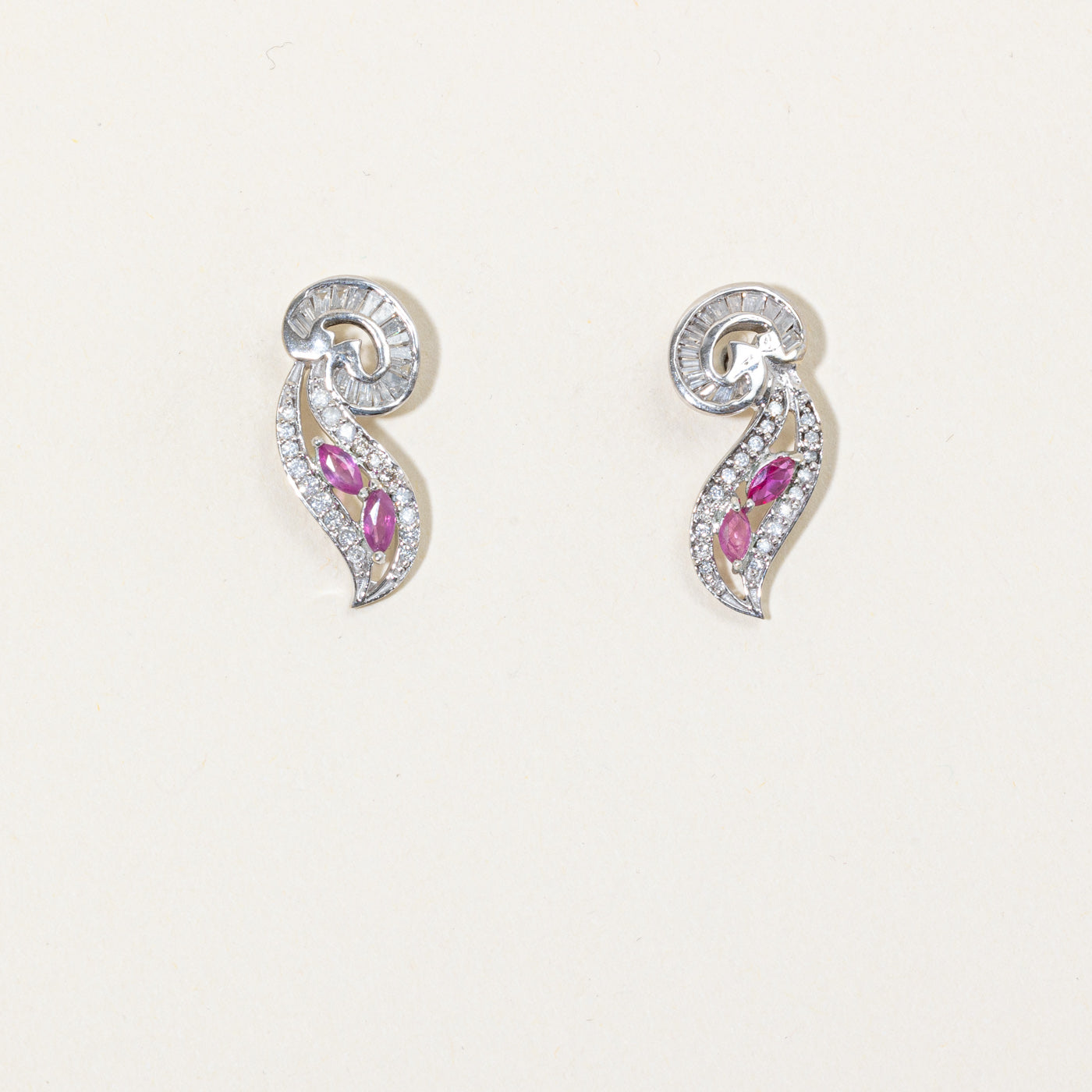 Ruby & Diamond Earrings | 0.28ctw, 0.34ctw |