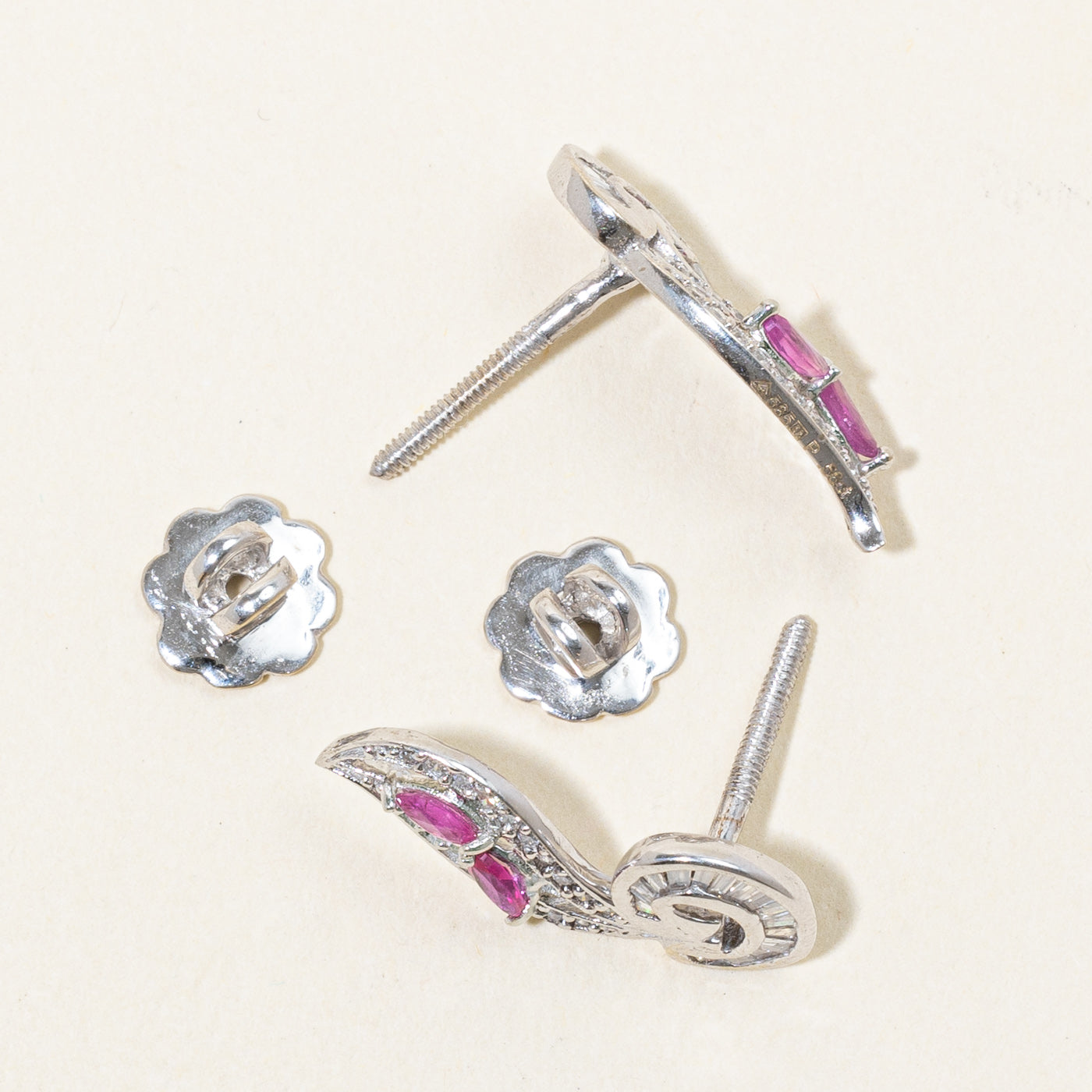 Ruby & Diamond Earrings | 0.28ctw, 0.34ctw |