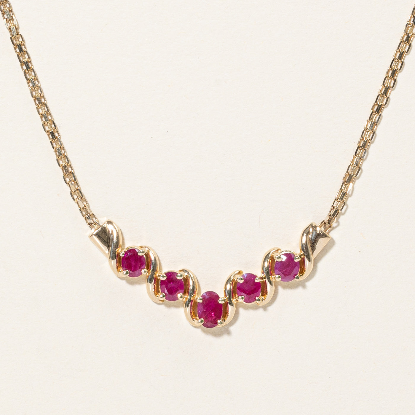 Ruby Scoop Pendant Necklace | 2.10ctw | 16" |