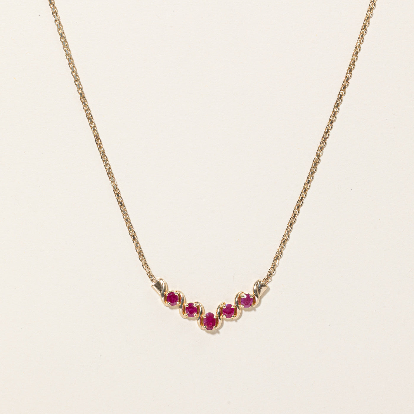 Ruby Scoop Pendant Necklace | 2.10ctw | 16" |