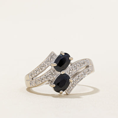 Sapphire & Diamond Bypass Ring | 0.80ctw, 0.10ctw | SZ 6.5 |