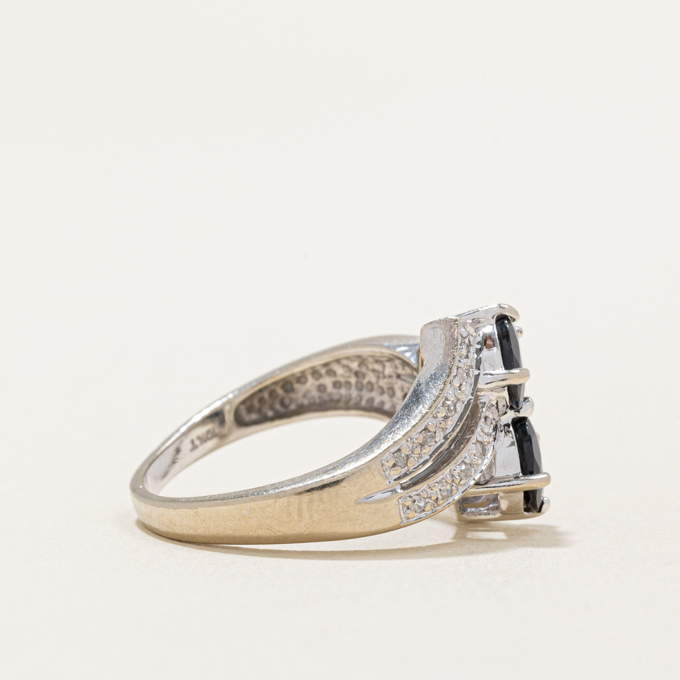Sapphire & Diamond Bypass Ring | 0.80ctw, 0.10ctw | SZ 6.5 |