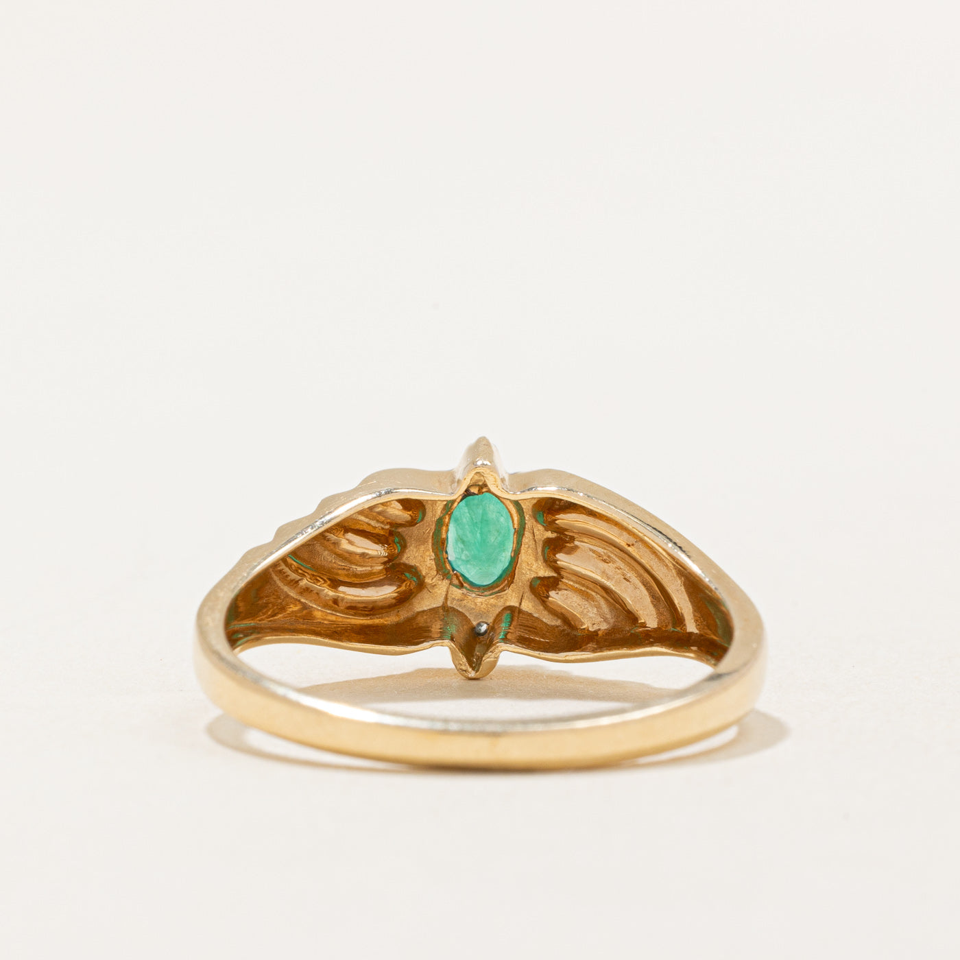 Emerald & Diamond Ring | 0.17ct, 0.01ctw | SZ 8.75 |