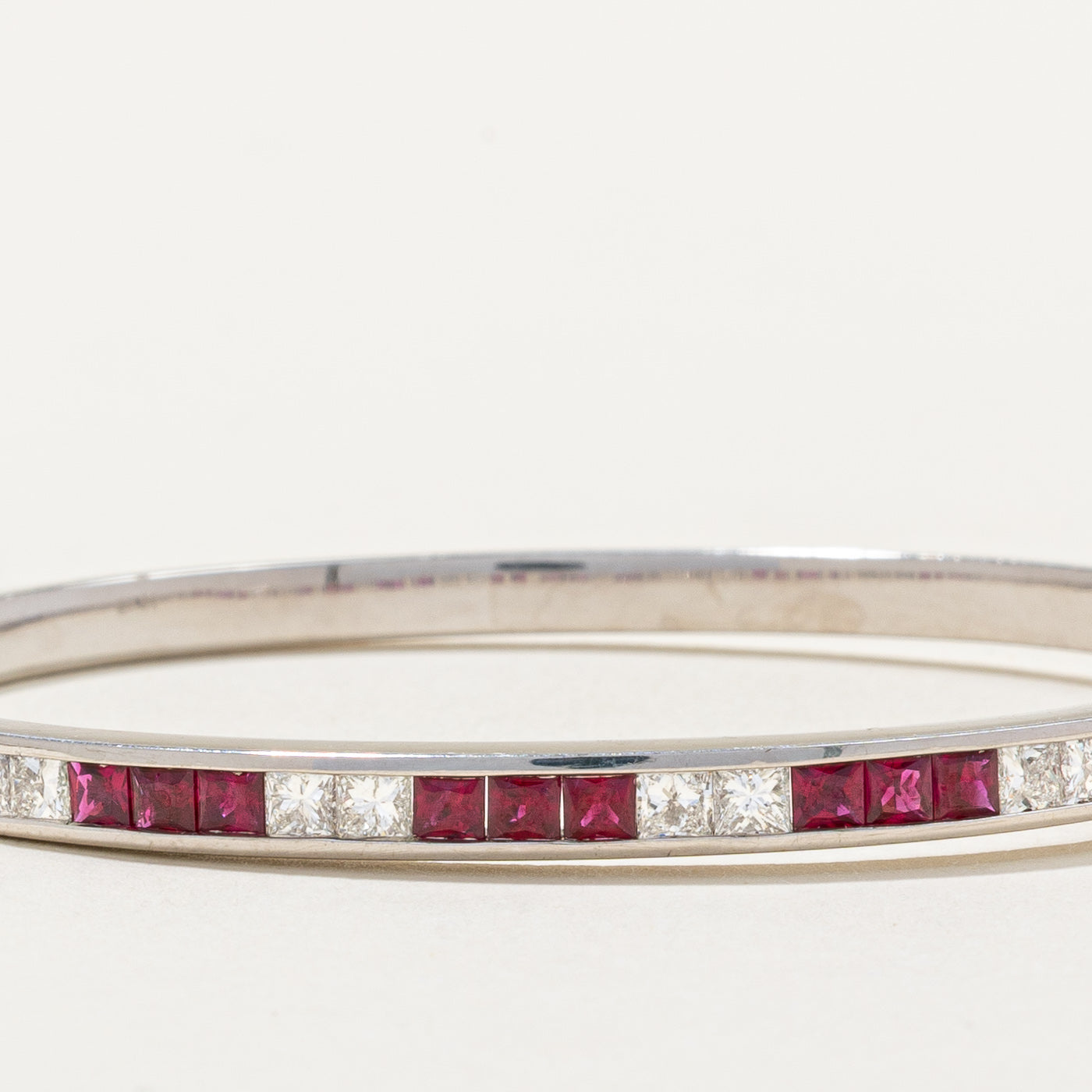 Princess Cut Ruby & Diamond Bracelet | 2.50ctw, 1.20ctw | 7" |