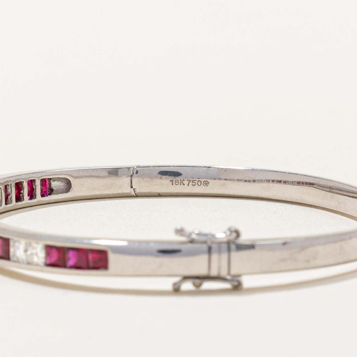 Princess Cut Ruby & Diamond Bracelet | 2.50ctw, 1.20ctw | 7" |