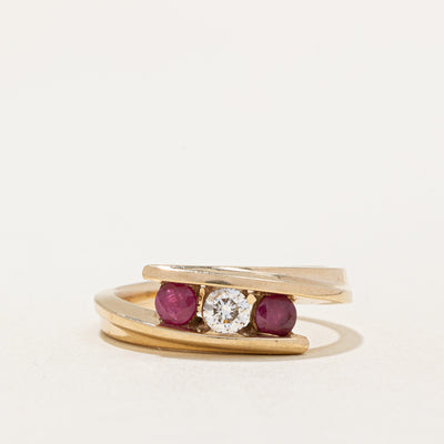 Ruby & Diamond Waterfall Ring | 0.35ctw, 0.15ct  | SZ 6.5 |