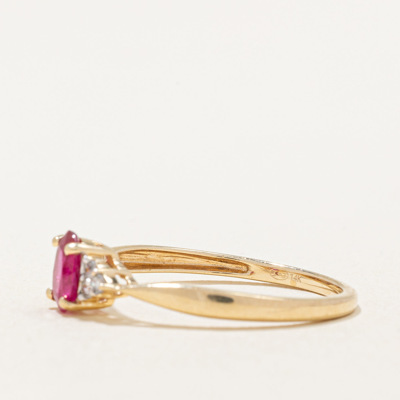 Ruby & Diamond Ring | 0.50ct, 0.06ctw | SZ 7 |