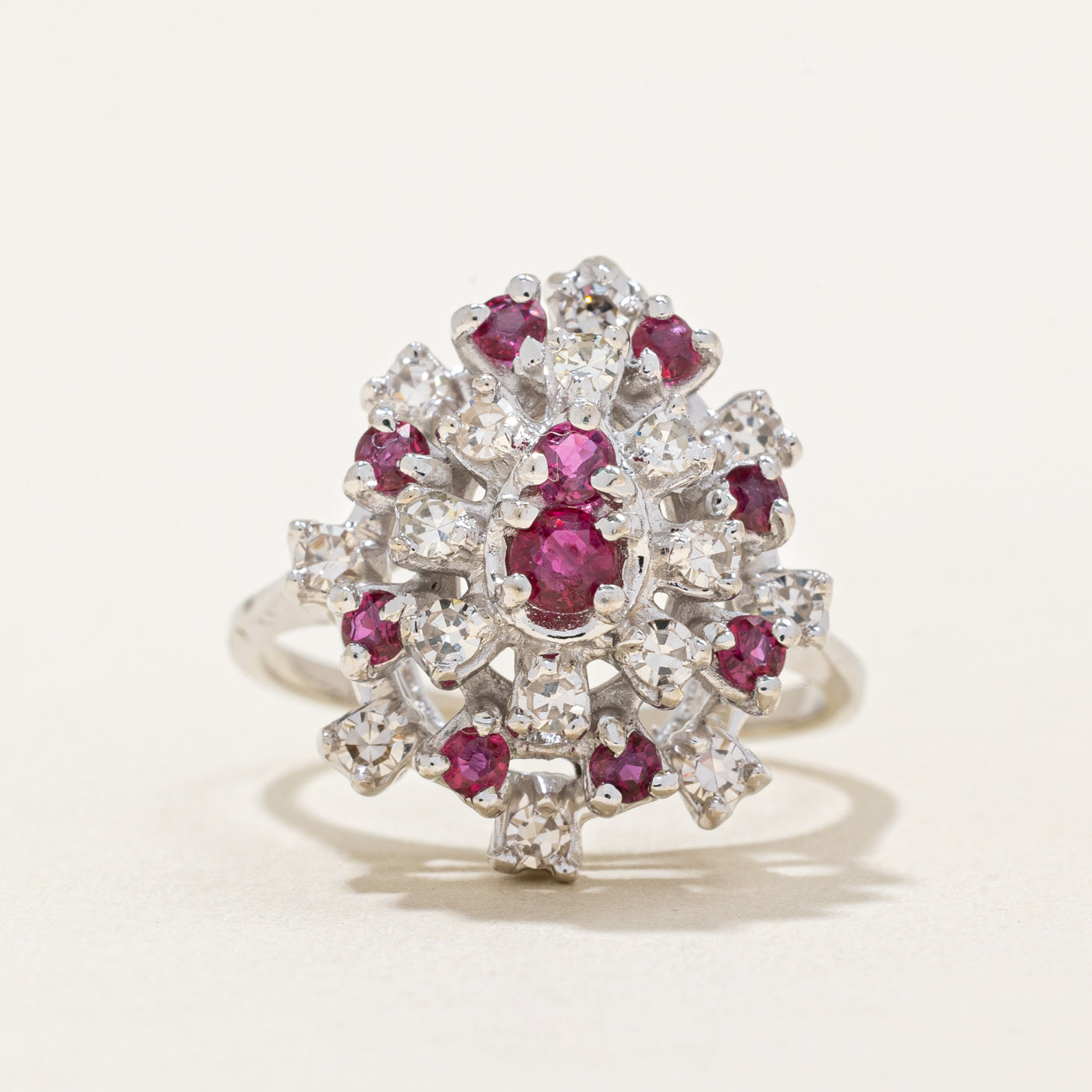 Ruby & Diamond Cocktail Ring | 0.50ctw, 0.48ctw | SZ 7.75 |