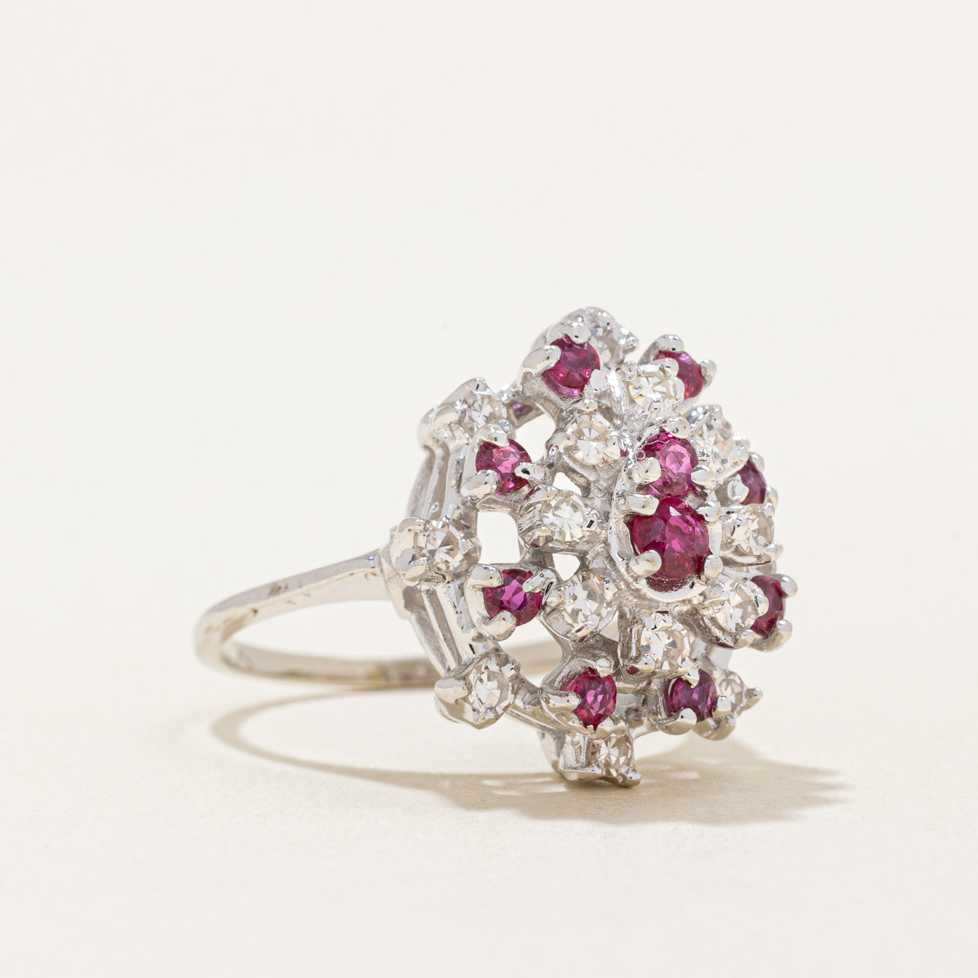 Ruby & Diamond Cocktail Ring | 0.50ctw, 0.48ctw | SZ 7.75 |