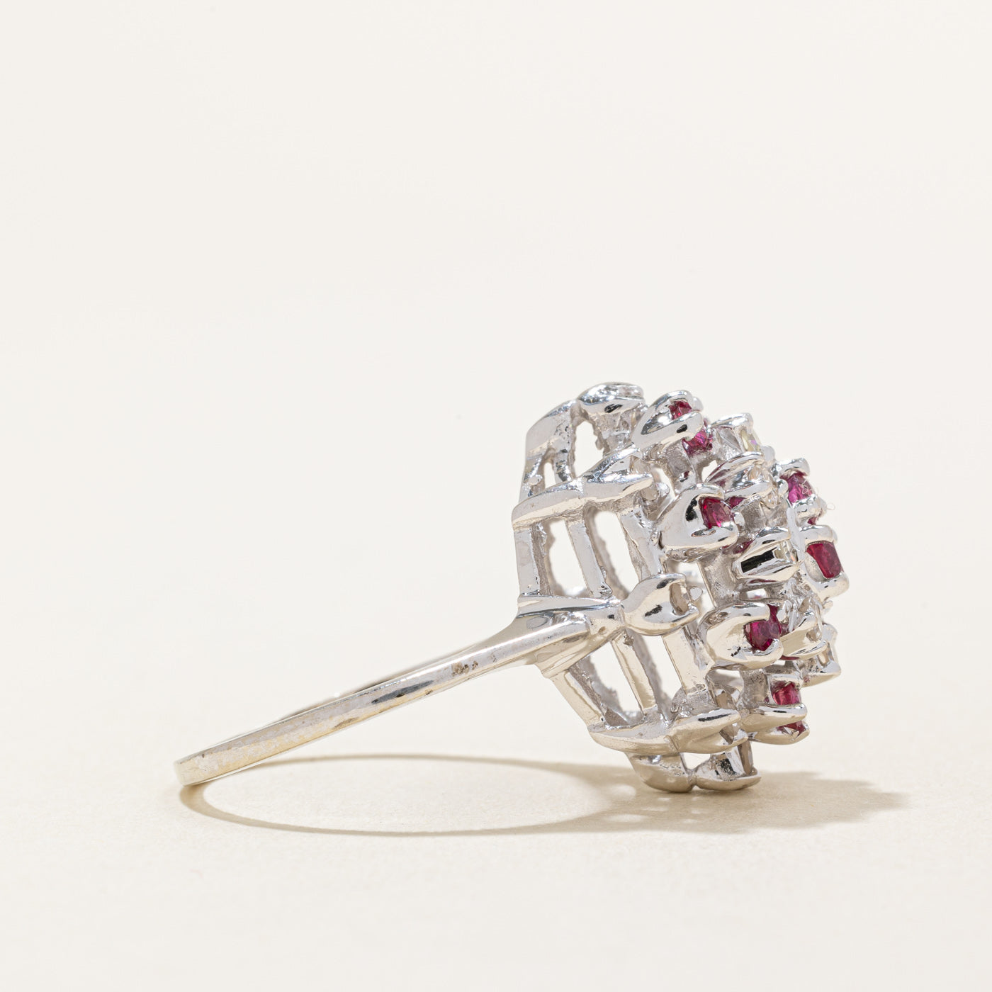 Ruby & Diamond Cocktail Ring | 0.50ctw, 0.48ctw | SZ 7.75 |