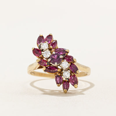 Ruby & Diamond Waterfall Ring | 1.24ctw, 0.15ctw | SZ 8.5 |