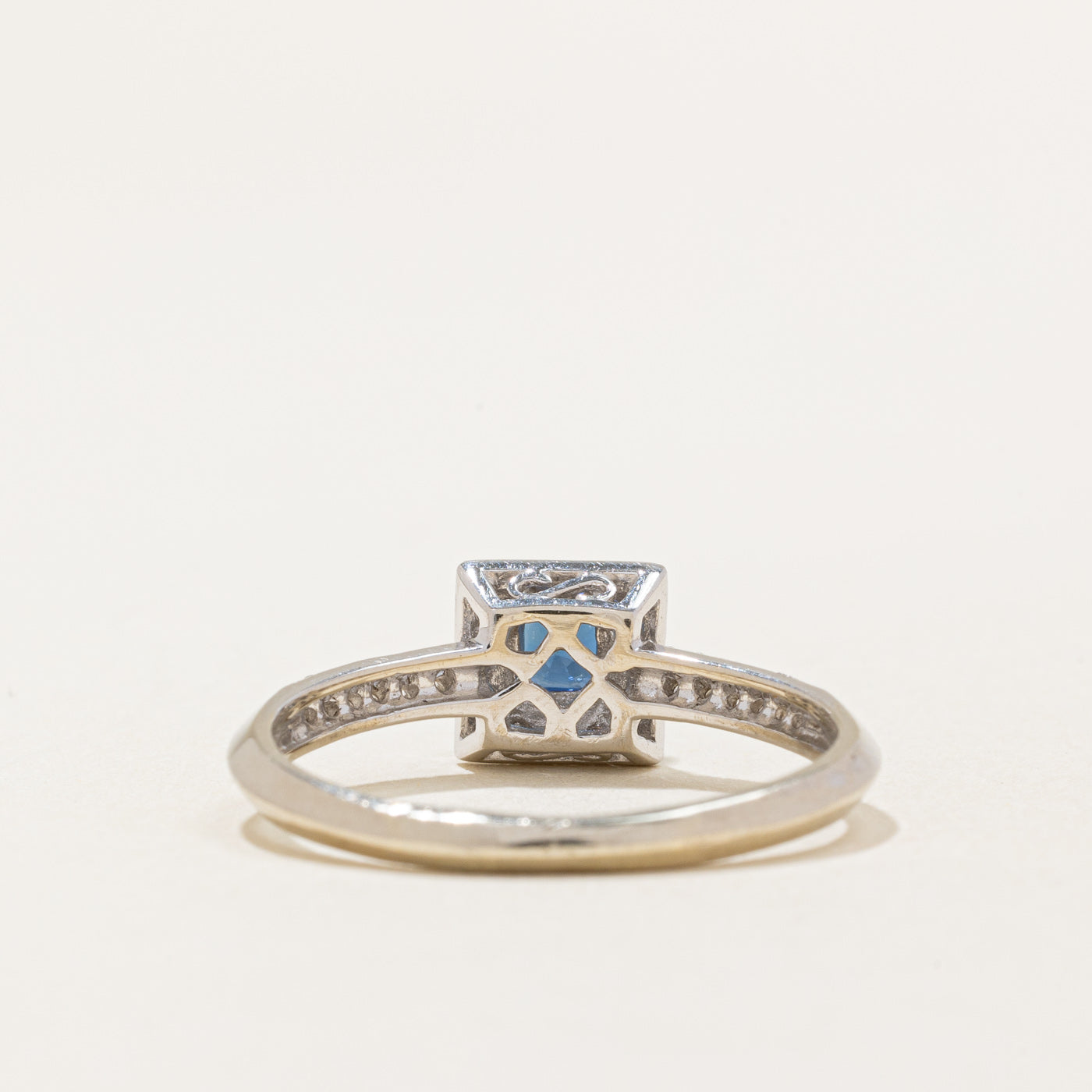 Sapphire & Diamond Square Face Ring | 0.80ct, 0.24ctw | SZ 9.5 |