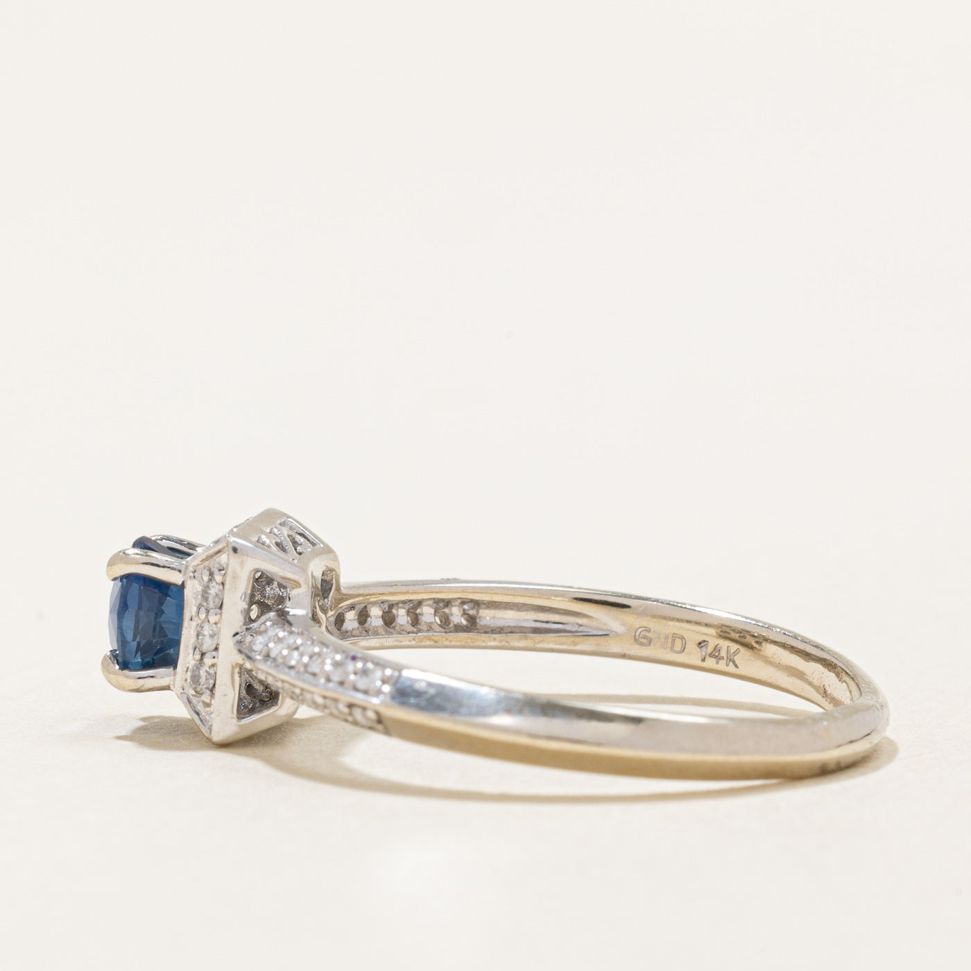 Sapphire & Diamond Square Face Ring | 0.80ct, 0.24ctw | SZ 9.5 |