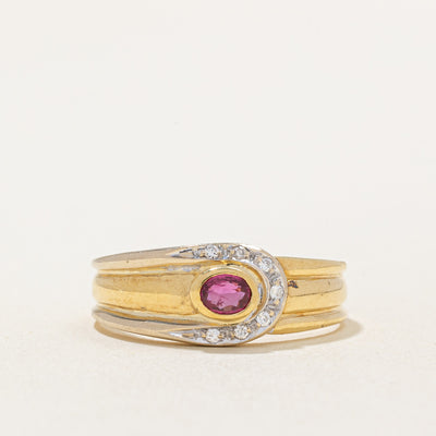 Italian Ruby & Diamond Ring | 0.40ct, 0.04ctw | SZ 7.25 |