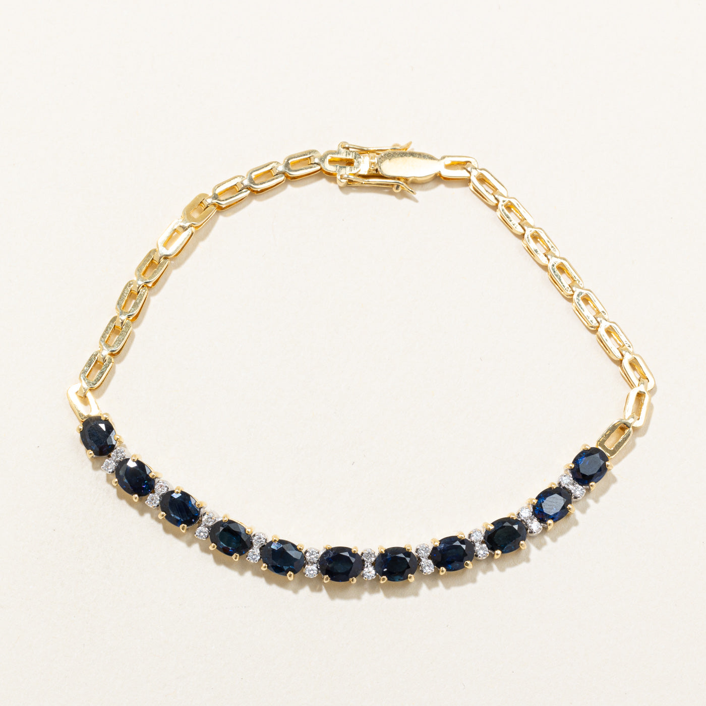 Sapphire & Diamond Bracelet | 3.30ctw, 0.20ctw | 7" |