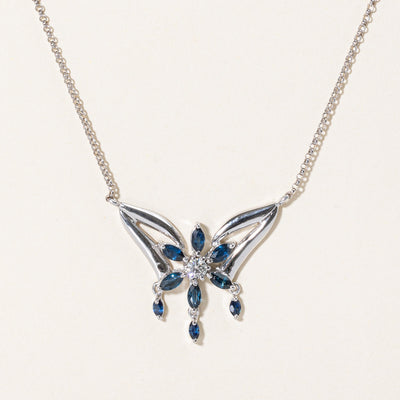 Sapphire & Diamond Pendant Necklace | 1.00ctw, 0.21ct | 18