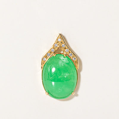Jadeite & Diamond Pendant | 25.50ct, 0.18ctw |