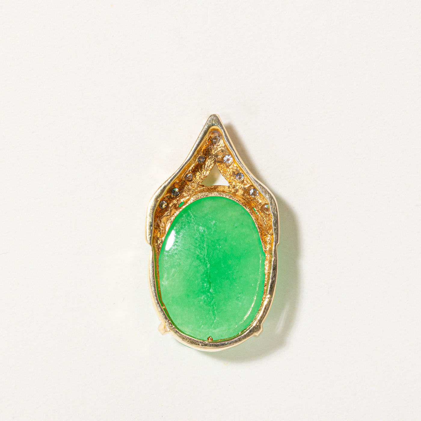 Jadeite & Diamond Pendant | 25.50ct, 0.18ctw |
