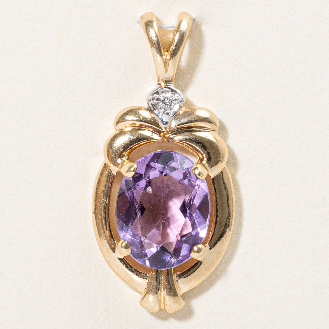 Amethyst & Diamond Pendant | 1.45ct, 0.01ct |