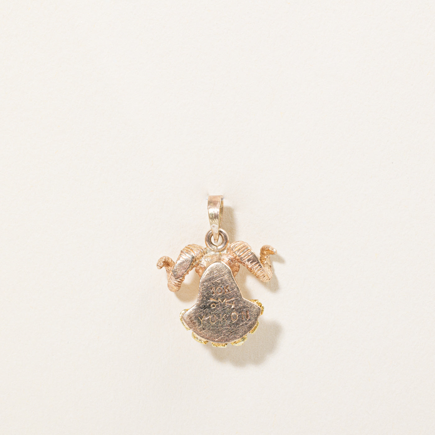 Synthetic Ruby & Natural Gold Nugget Ram Charm | 0.03ctw |