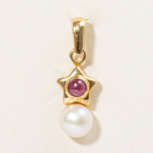 Ruby & Pearl Star Pendant | 0.16ct |