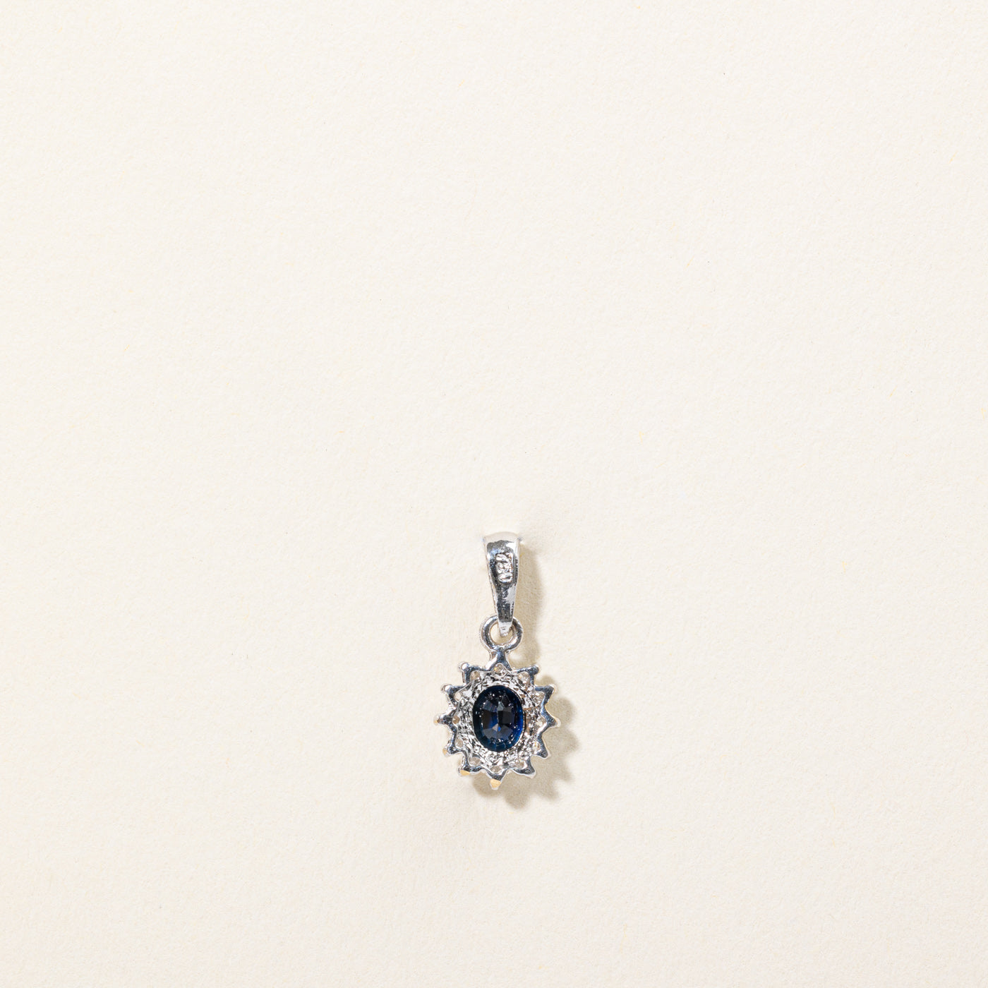 Sapphire & Diamond Halo Pendant | 0.40ct, 0.06ctw |