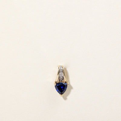 Synthetic Sapphire & Natural Diamond Pendant | 0.80ct, 0.01ct |