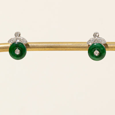 Jadeite & Diamond Earrings | 2.00ctw, 0.12ctw |