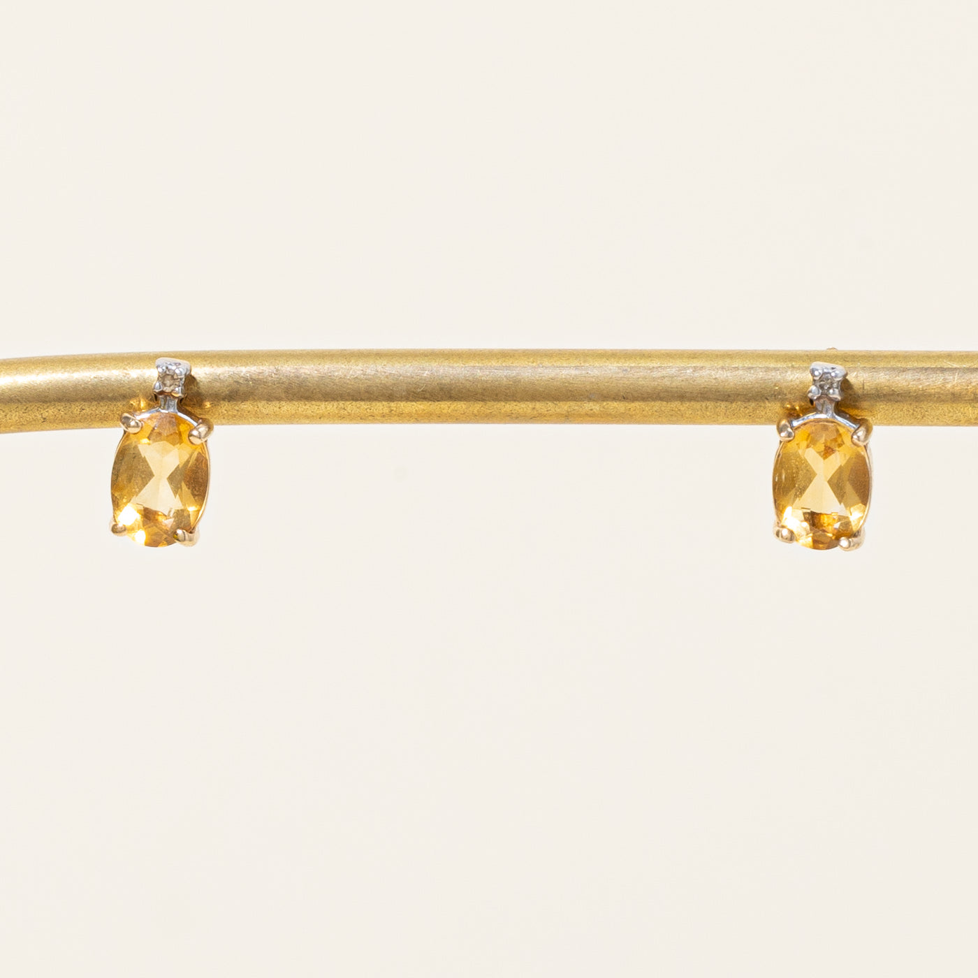 Citrine & Diamond Earrings | 1.20ctw, 0.01ctw |