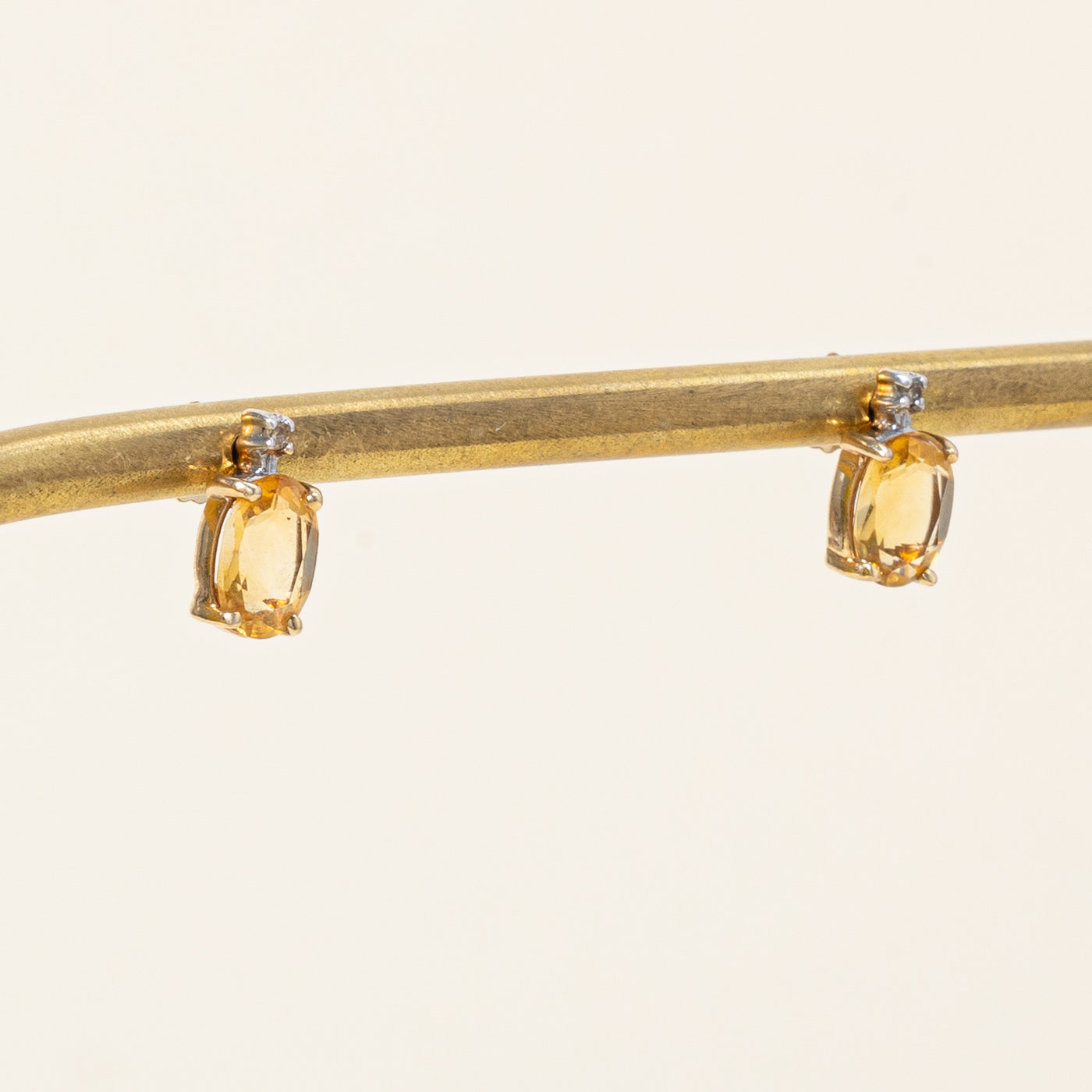 Citrine & Diamond Earrings | 1.20ctw, 0.01ctw |