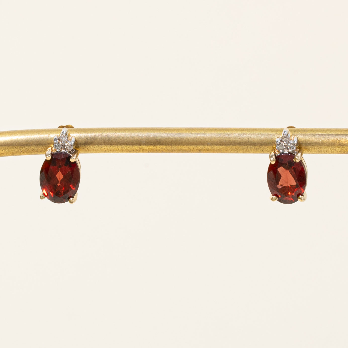 Garnet & Diamond Earrings | 3.00ctw, 0.02ctw |