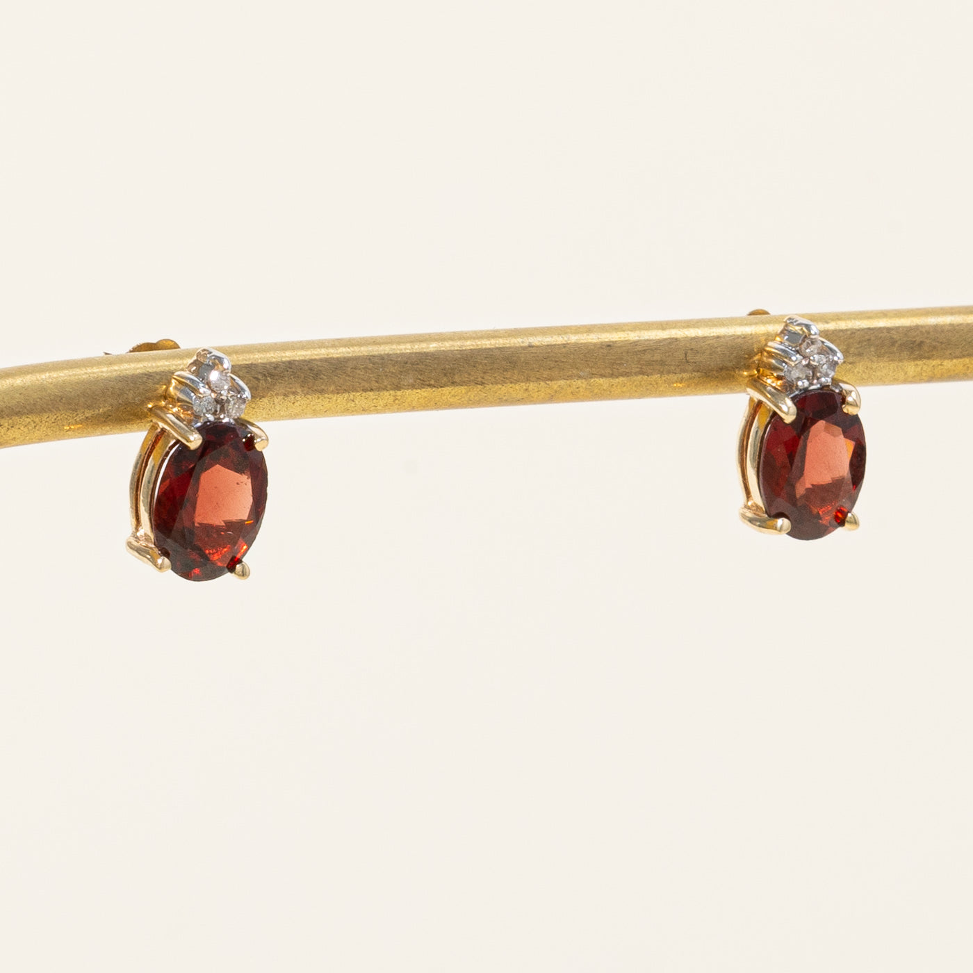 Garnet & Diamond Earrings | 3.00ctw, 0.02ctw |