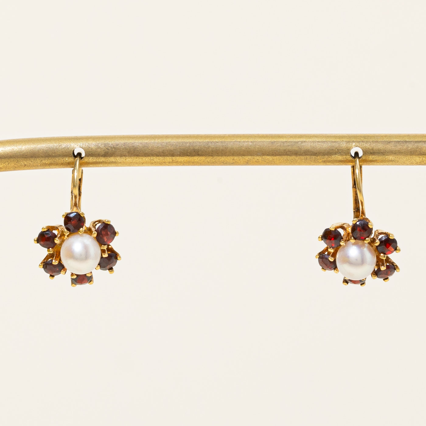 Cultured Pearl & Garnet Earrings | 1.50ctw, 0.72ctw |