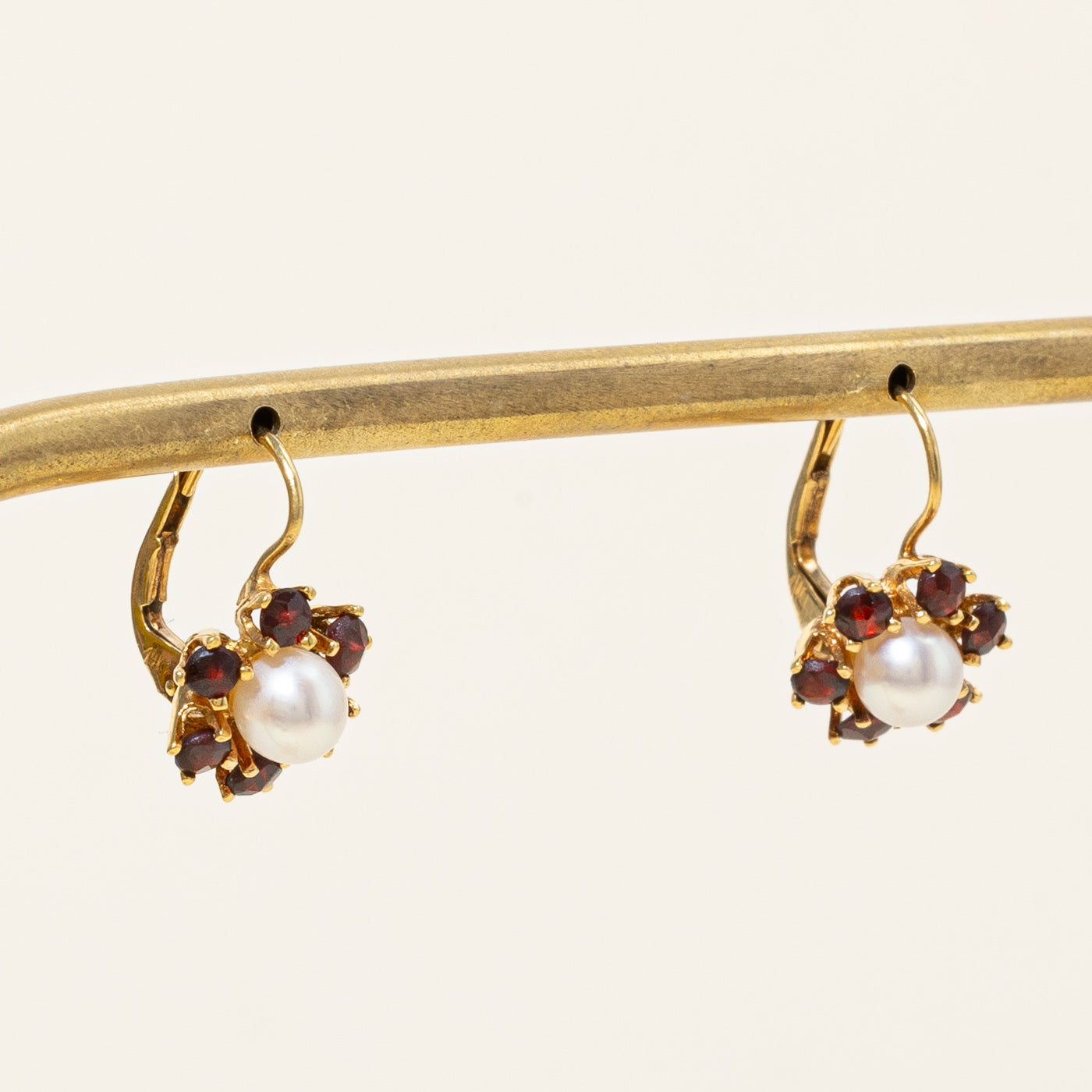 Cultured Pearl & Garnet Earrings | 1.50ctw, 0.72ctw |