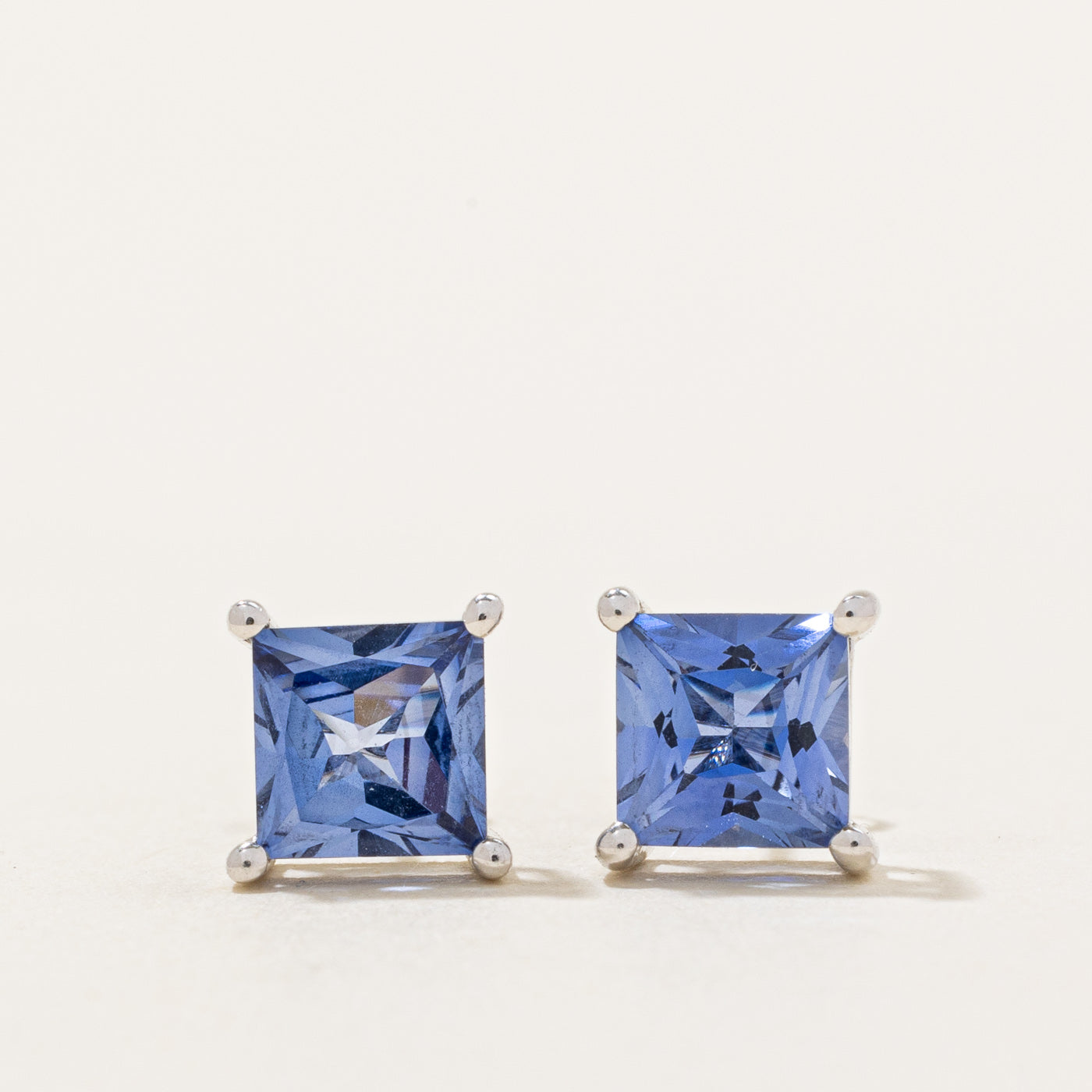 Synthetic Sapphire Earrings | 3.00ctw |