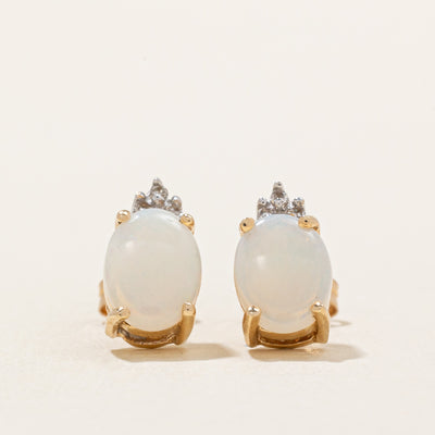 Opal & Diamond Earrings | 1.20ctw, 0.05ctw |