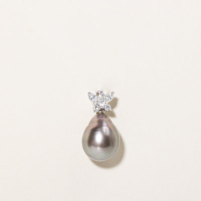 Tahitian Pearl & Diamond Drop Pendant | 0.20ctw |