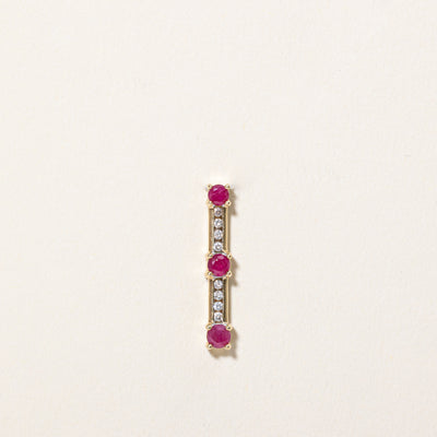 Ruby & Diamond Column Pendant | 0.35ctw, 0.10ctw |