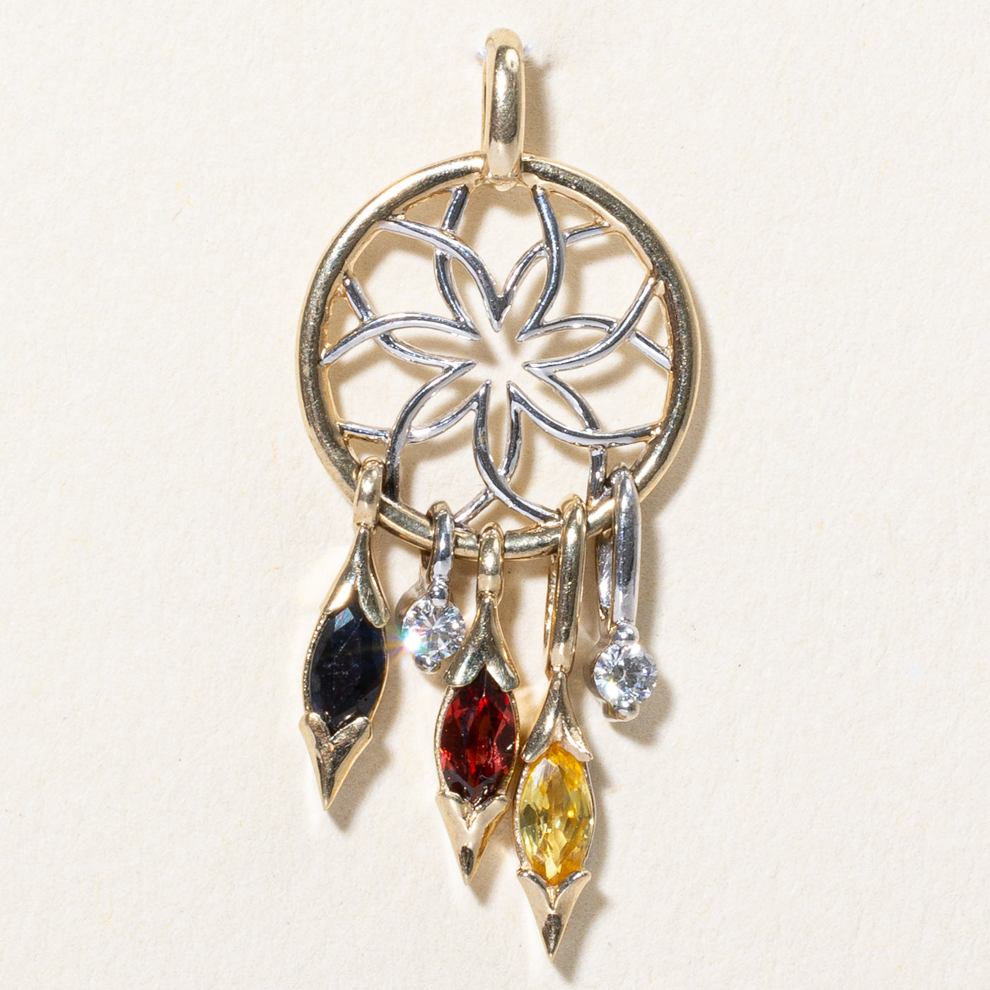 Multi Gemstone Dream Catcher Pendant | 0.39ctw |
