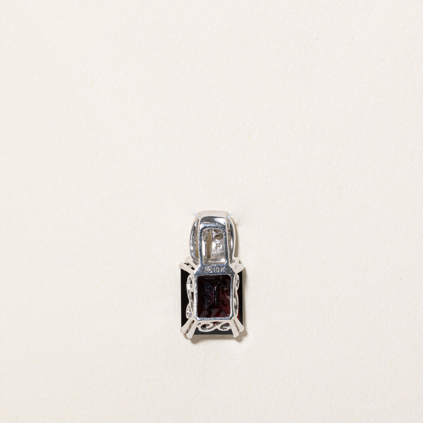 Garnet & Synthetic Colourless Sapphire Pendant | 4.10ct, 0.05ctw |