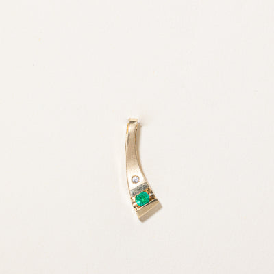 Emerald & Diamond Pendant | 0.12ct, 0.01ct |