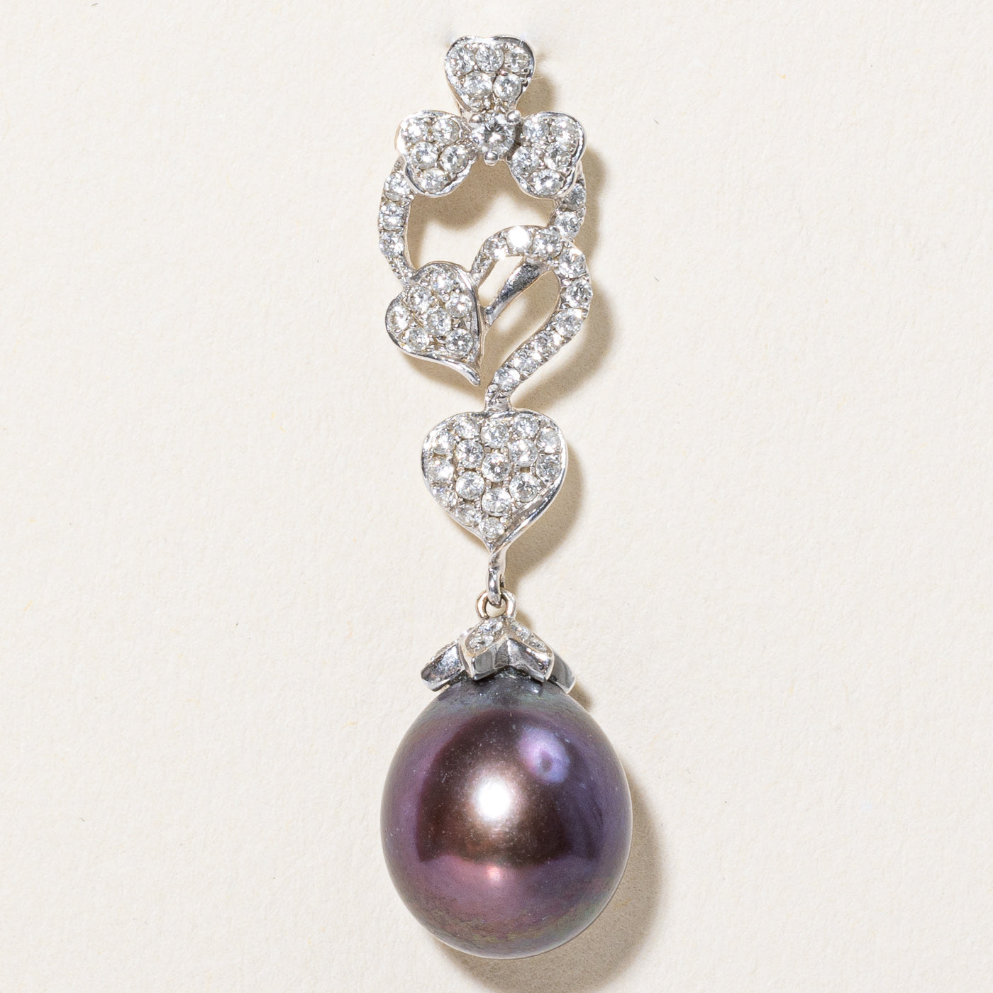 Pearl & Diamond Drop Pendant | 0.35ctw |