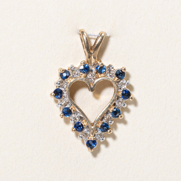 Sapphire & Diamond Heart Pendant | 0.18ctw, 0.05ctw |