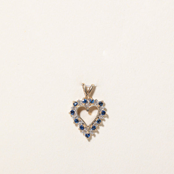 Sapphire & Diamond Heart Pendant | 0.18ctw, 0.05ctw |