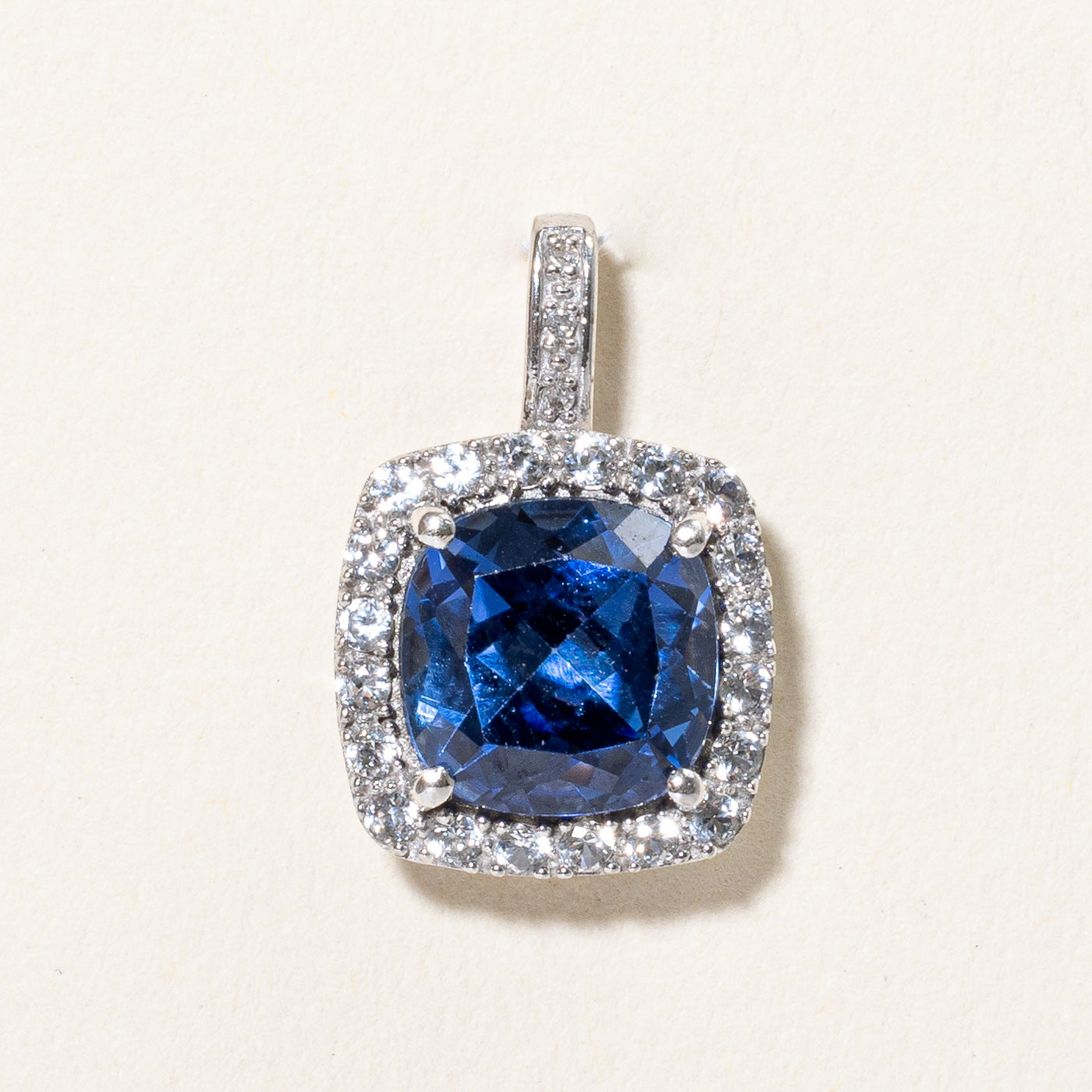 Synthetic Sapphire & Natural Diamond Pendant | 4.80ctw, 0.01ctw |