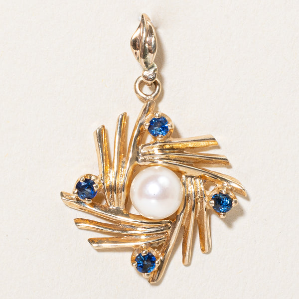 Pearl & Sapphire Pendant | 0.14ctw |