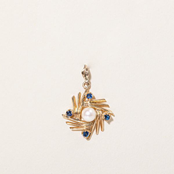 Pearl & Sapphire Pendant | 0.14ctw |