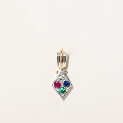Pave Set Multi Gemstone Pendant | 0.77ctw |